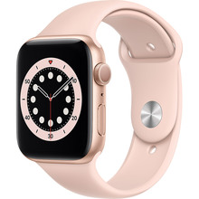 Смарт-часы APPLE Watch S6 GPS 44 Gold Alum Pink Sand Sp/B (M00E3UL/A)