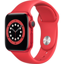 Смарт-часы APPLE Watch Series 6 GPS 40 Silver Alum Red Sp/B (M00A3UL/A)