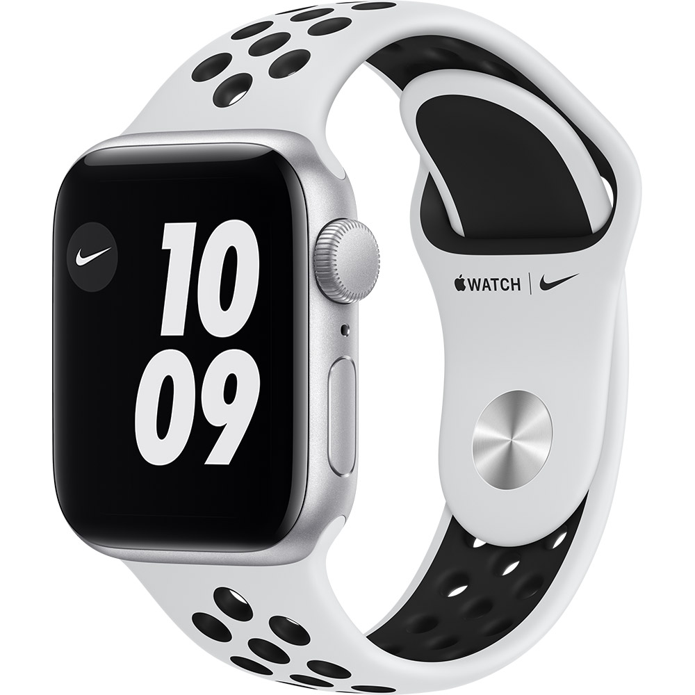 Акція на Смарт-часы APPLE Watch Nike SE GPS 40 Silver Alum Platinum/Black (MYYD2UL/A) від Foxtrot