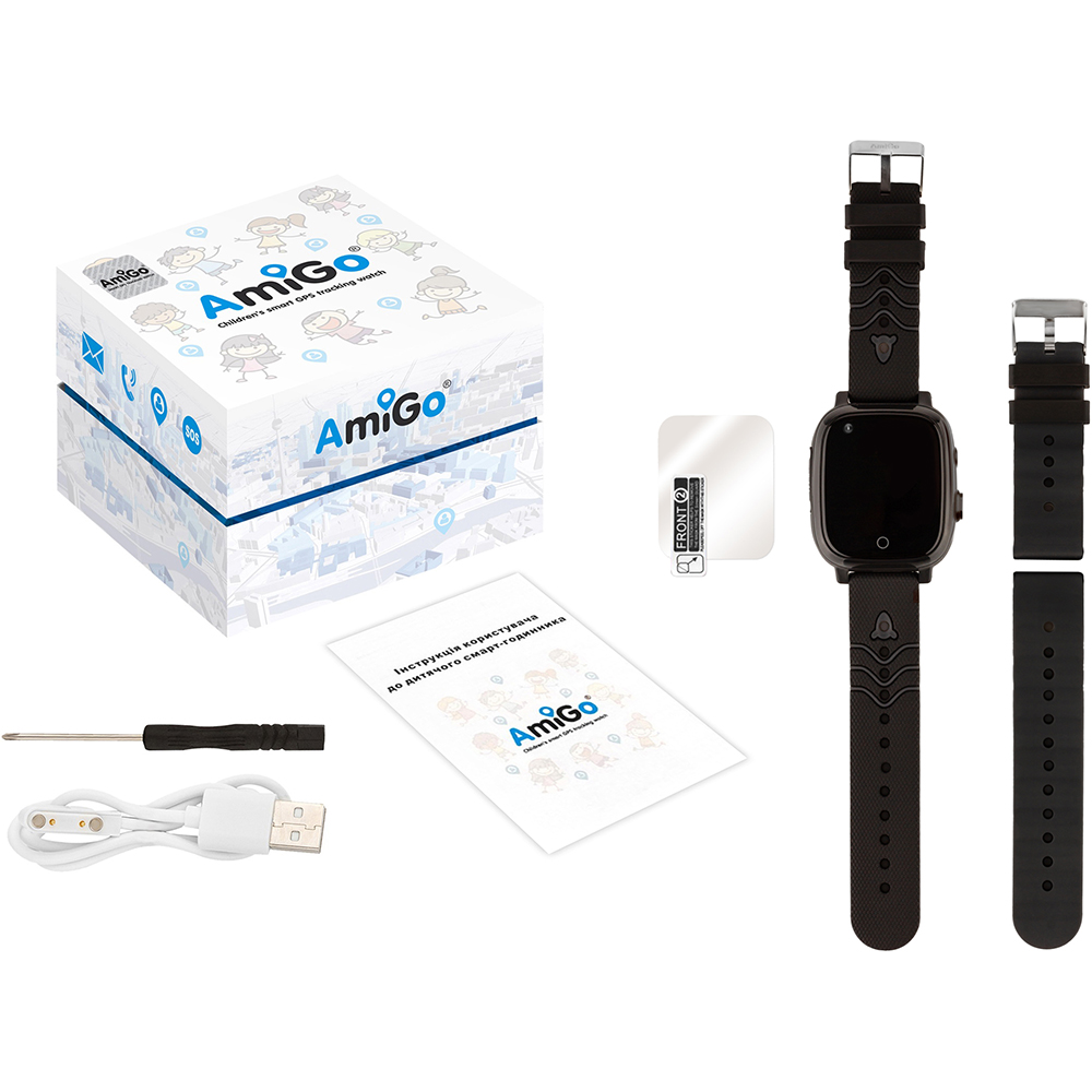 Заказать Смарт-часы AMIGO GO005 4G WIFI Thermometer Black