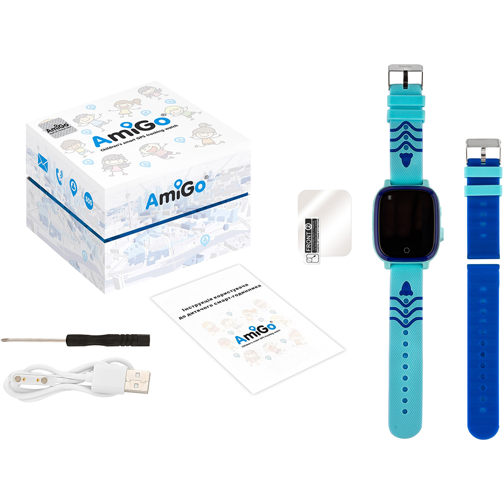 Фото Смарт-часы AMIGO GO005 4G WIFI Thermometer Blue