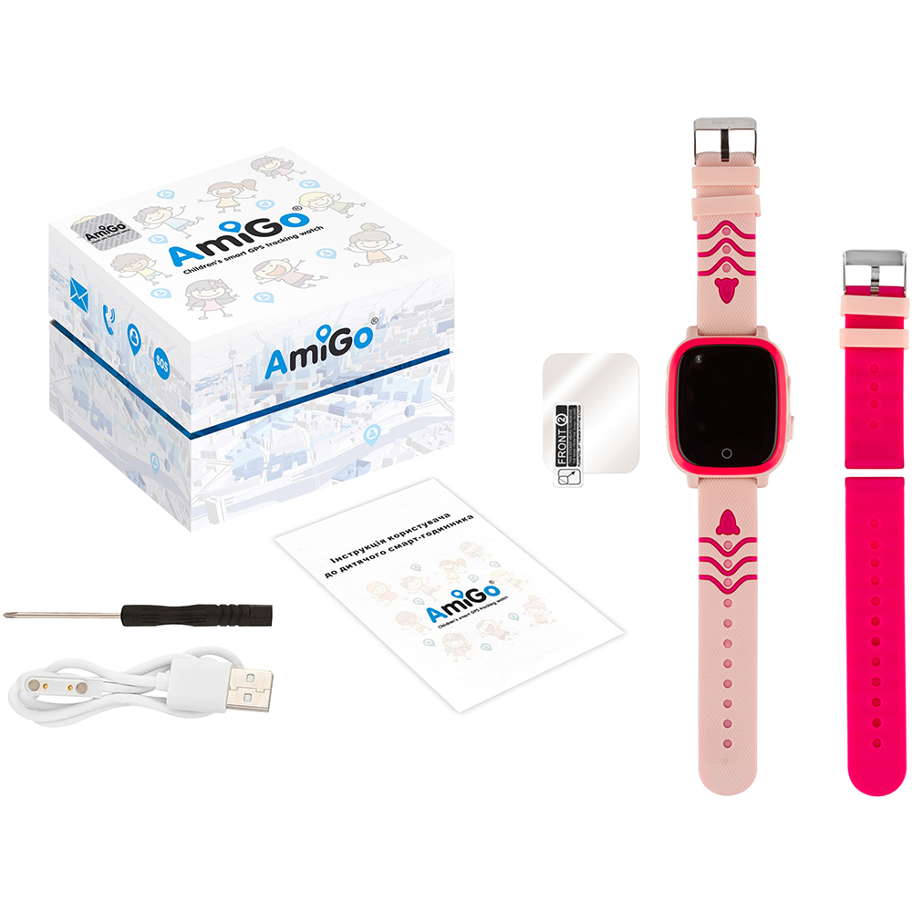 Заказать Смарт-часы AMIGO GO005 4G WIFI Thermometer Pink