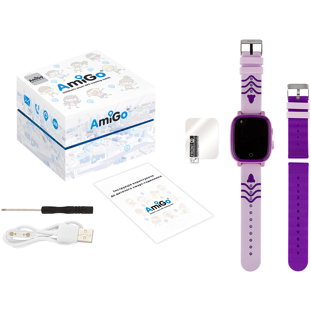 Замовити Смарт-годинник AMIGO GO005 4G WIFI Thermometer Purple