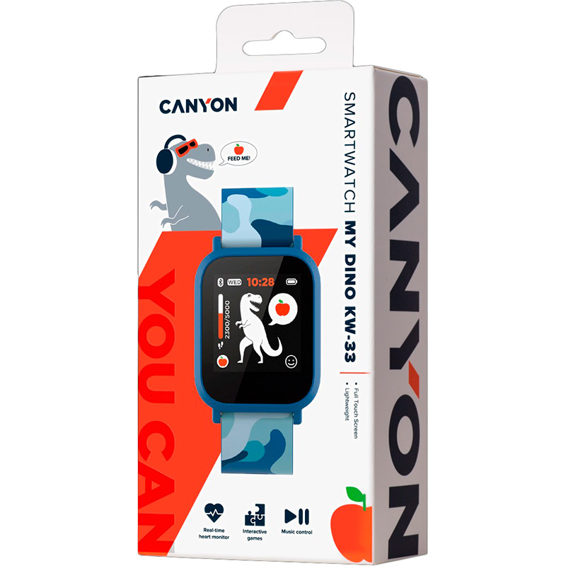 Смарт-годинник CANYON MyDino KW-33 Blue (CNE-KW33BL) Сумісність iOS (Apple)