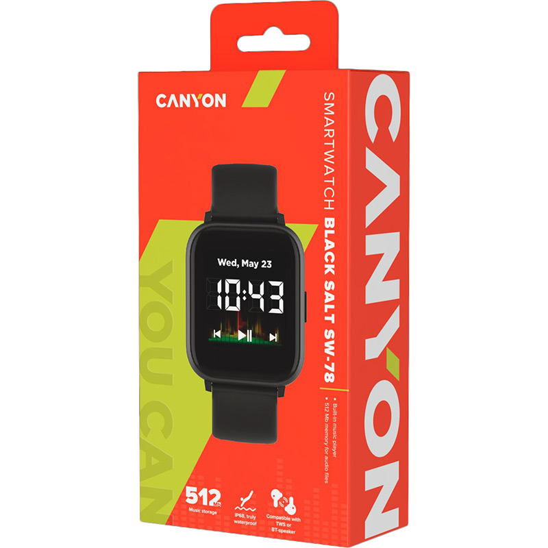 Смарт-часы CANYON Salt SW-78 Black (CNS-SW78BB) Совместимость Android OS