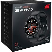 Смарт-годинник 2E Alpha X 46 мм Black/Silver (2E-CWW30BKSL)