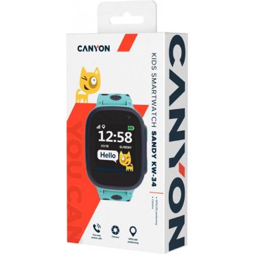 Изображение Смарт-часы для детей CANYON Sandy KW-34 Blue (CNE-KW34BL)