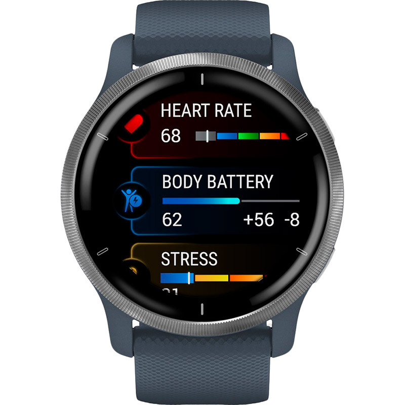 Внешний вид Смарт-часы GARMIN Venu 2 Blue Granite + Passivated (010-02430-10)