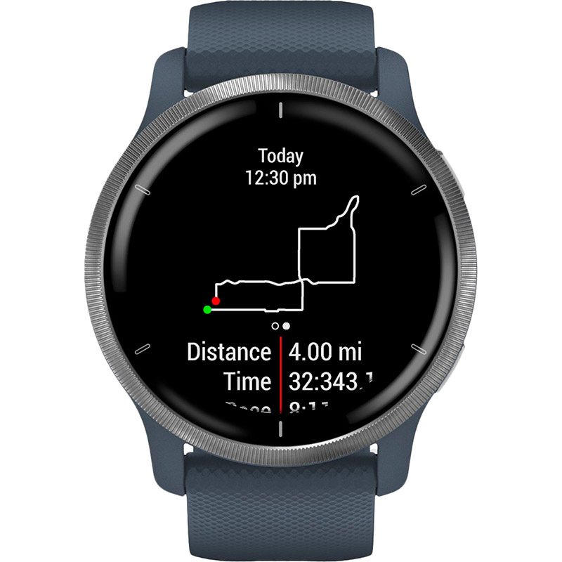 Смарт-часы GARMIN Venu 2 Blue Granite + Passivated (010-02430-10) Совместимость iOS (Apple)