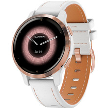 Смарт-годинник GARMIN Venu 2S Rose Gold White Leather (010-02429-23)