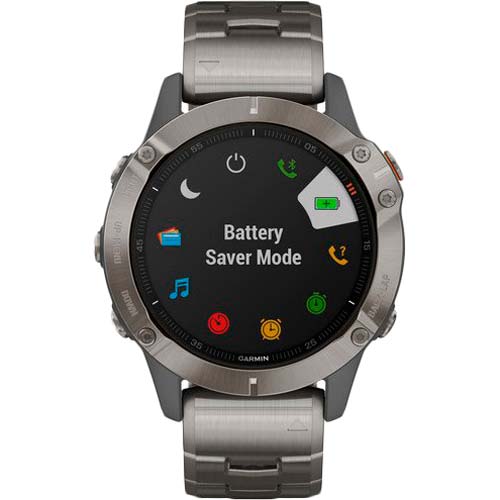 Смарт-часы Garmin Fenix 6 Sapphire Titanium Gray with Ti Band (010-02158-23) Совместимость iOS (Apple)