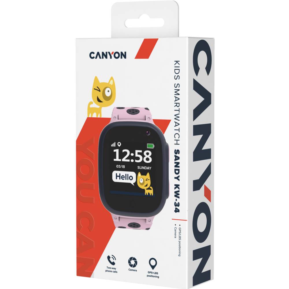 Внешний вид Смарт-часы CANYON Sandy KW-34 Pink (CNE-KW34PP)