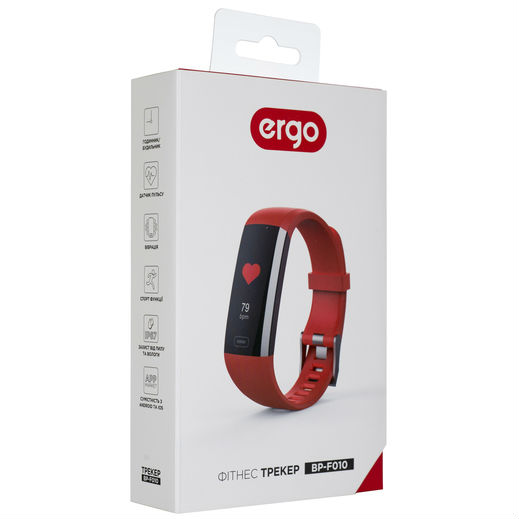 Фото Фітнес-браслет ERGO Fit Band HR BP F010 Red