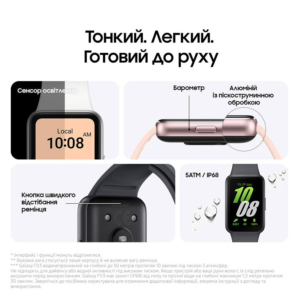 Заказать Фитнес-браслет SAMSUNG Galaxy Fit 3 Gray (SM-R390NZAASEK)