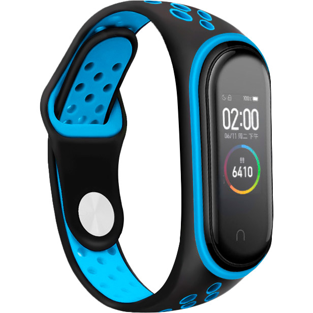 Ремешок BECOVER Nike Style для Xiaomi Mi Smart Band 5 Black-Blue (705150)