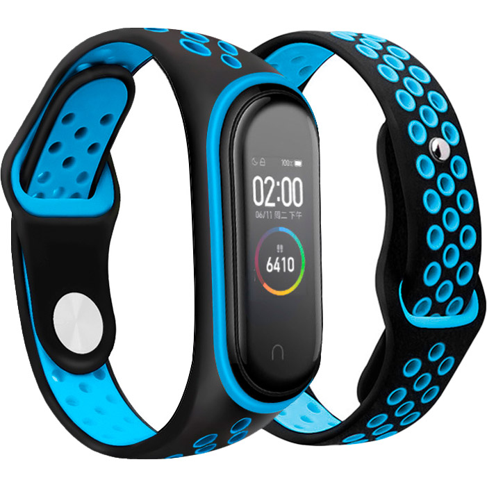 Ремешок BECOVER Nike Style для Xiaomi Mi Smart Band 5 Black-Blue (705150) Тип ремешок