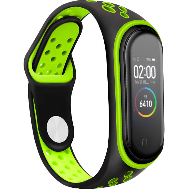 Ремешок BECOVER Nike Style для Xiaomi Mi Smart Band 5 Black-Green (705152)