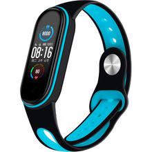 Ремешок BECOVER Sport Style для Xiaomi Mi Smart Band 5 Black-Blue (705165)