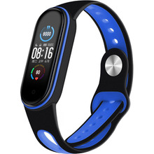 Ремінець BECOVER Sport Style для Xiaomi Mi Smart Band 5 Black-Deep Blue (705166)