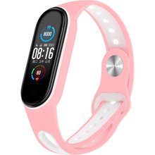 Ремешок BECOVER Sport Style для Xiaomi Mi Smart Band 5 Pink-White (705173)