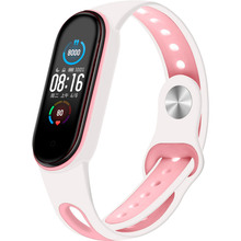 Ремінець BECOVER Sport Style для Xiaomi Mi Smart Band 5 White-Pink (705174)