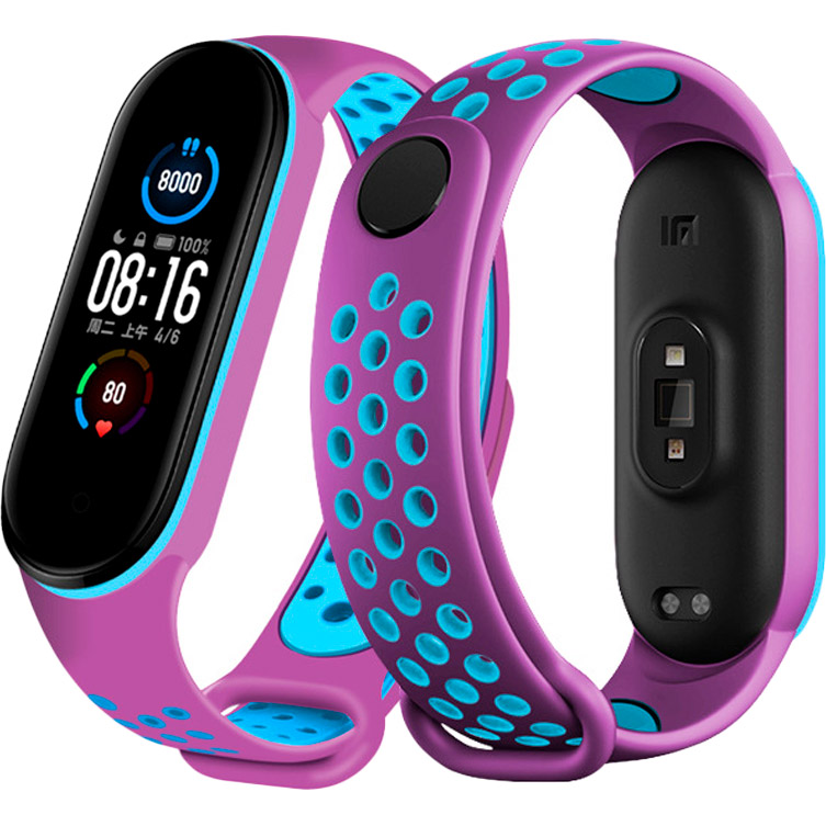 Ремешок NCASE Sport Nike для Xiaomi Mi Band 5 Purple/Blue Тип ремешок