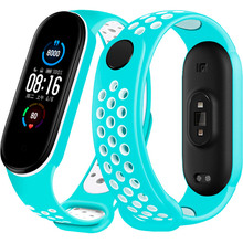 Ремешок NCASE Sport Nike для Xiaomi Mi Band 5 Turquoise/White