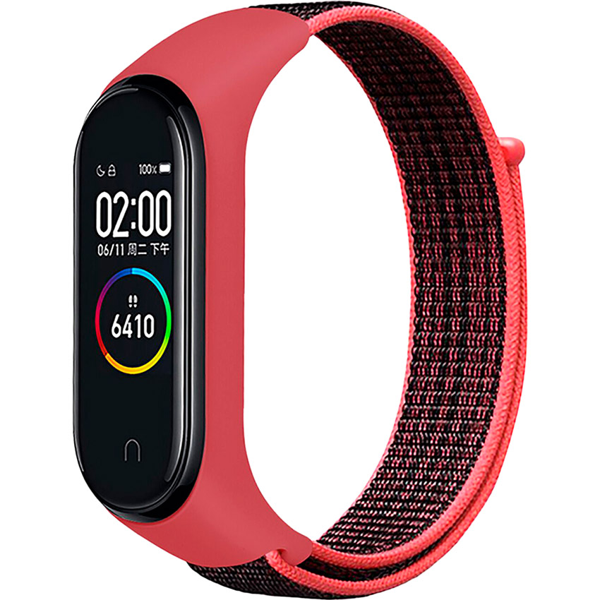 Ремінець BECOVER Nylon Style для Xiaomi Mi Smart Band 5 Black/Pink (705416)