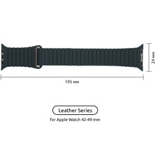 Ремінець ArmorStandart Leather Loop для Apple Watch 42/44/45/49mm Midnight Blue (ARM57840)