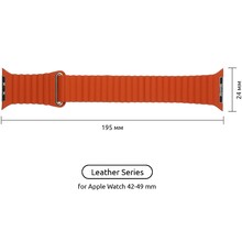 Ремешок ArmorStandart Leather Loop для Apple Watch 42/44/45/49mm Orange (ARM57837)