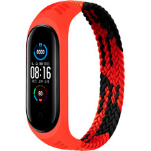 Ремешок BeCover Elastic Nylon Style для Xiaomi Mi Smart Band 5/6 Size M Black-Red (706146)