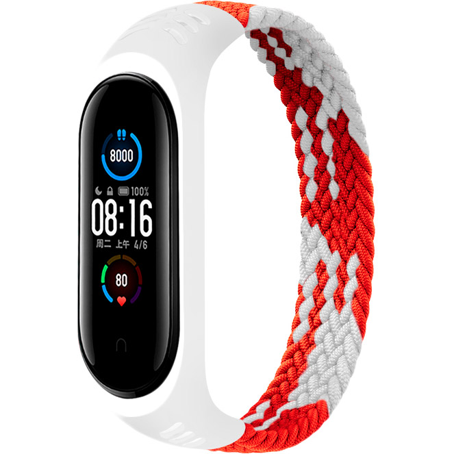 Ремінець BeCover Elastic Nylon Style для Xiaomi Mi Smart Band 5/6 Size M Red-White (706148) Ремінець BeCover Elastic Nylon Style для Xiaomi Mi Smart Band 5/6 Size M Red-White (706148)