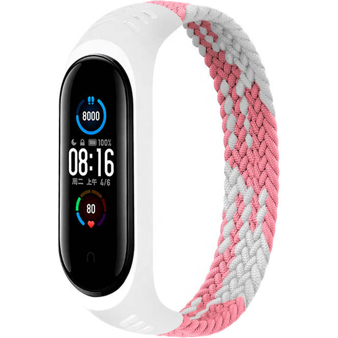 Ремінець BeCover Elastic Nylon Style для Xiaomi Mi Smart Band 5/6 Size M Pink-White (706153) Ремінець BeCover Elastic Nylon Style для Xiaomi Mi Smart Band 5/6 Size M Pink-White (706153)