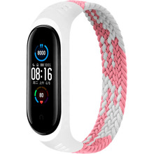 Ремінець BeCover Elastic Nylon Style для Xiaomi Mi Smart Band 5/6 Size M Pink-White (706153)
