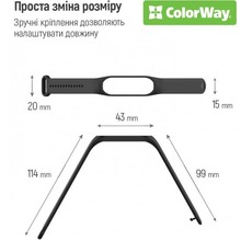 Ремінець COLORWAY для Xiaomi Mi Band 5/6/7 Grey (CW-SXMB7-GY)