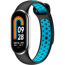 Ремінець BECOVER Vents Style для Xiaomi Mi Smart Band 8 Black-Blue (709414)