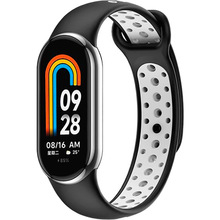 Ремінець BECOVER Vents Style для Xiaomi Mi Smart Band 8 Black-White (709417)