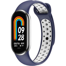 Ремінець BECOVER Vents Style для Xiaomi Mi Smart Band 8 Blue-White (709419)