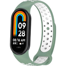 Ремешок BECOVER Vents Style для Xiaomi Mi Smart Band 8 Pine Green-White (709420)