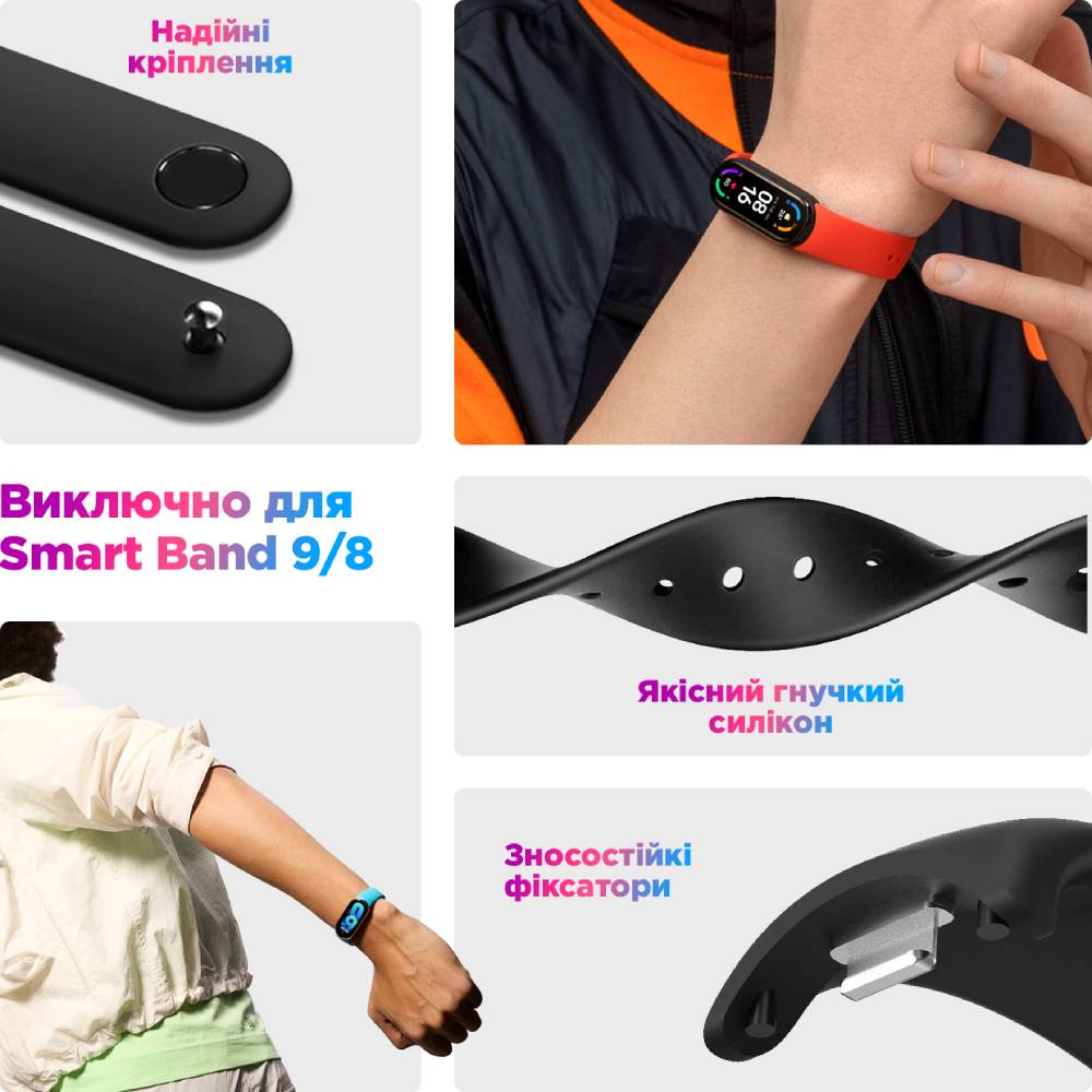 Комплект ремінців ArmorStandart для Xiaomi Mi Band 9/8 Captain M (ARM75722) Сумісність Xiaomi Mi Band 8, Xiaomi Smart Band 9