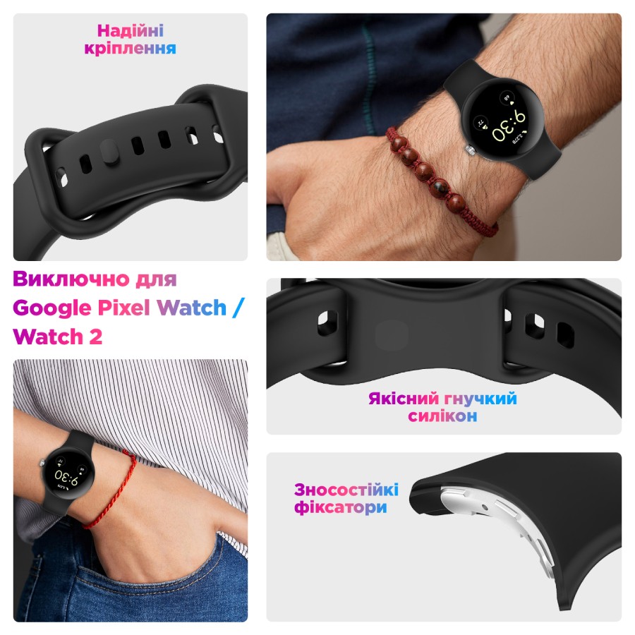 Ремінець ARMORSTANDART для Google Pixel Watch/Watch 2 Black (ARM75420) Сумісність Google Pixel Watch/Watch 2