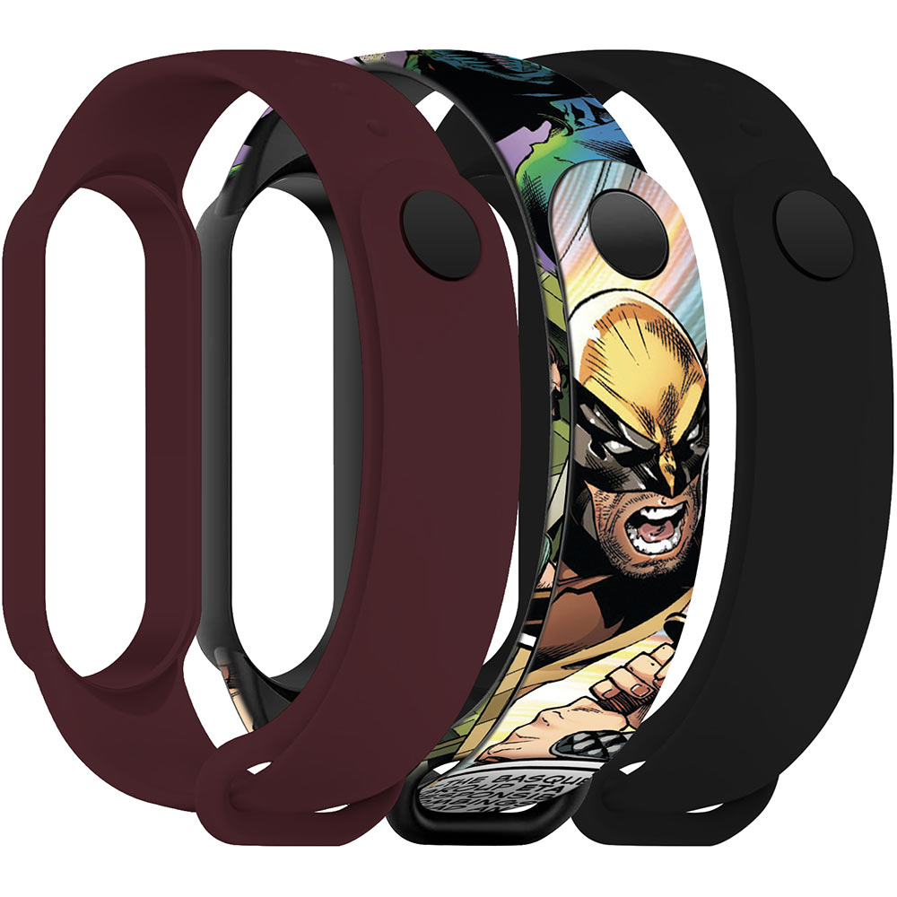 Комплект ремешков ARMORSTANDART для Xiaomi Mi Band 7/6/5 Wolverine comix 3шт (ARM77056)