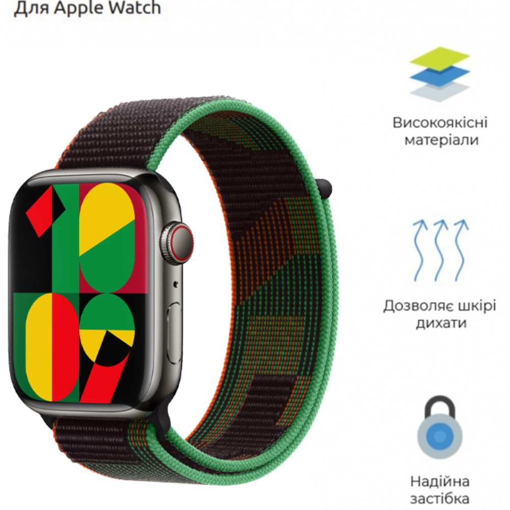 Ремешок ARMORSTANDART Nylon Band для Apple Watch All Series 38/40/41mm Black Unity (ARM74207) Совместимость по модели Apple Watch SE 40 мм 2022