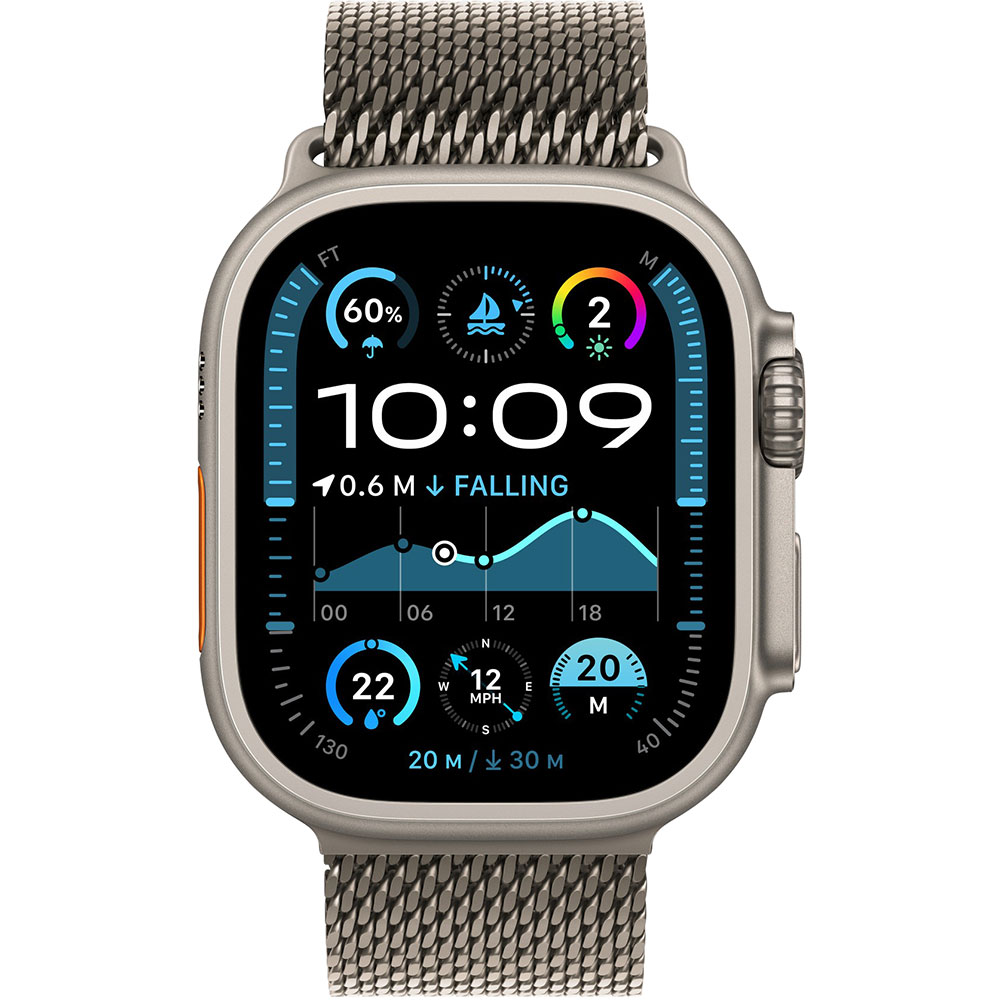 Ремешок APPLE 49mm Natural Titanium Milanese Loop - Small (MXKC3ZM/A) Совместимость по модели Apple Watch Series 9 45 мм 