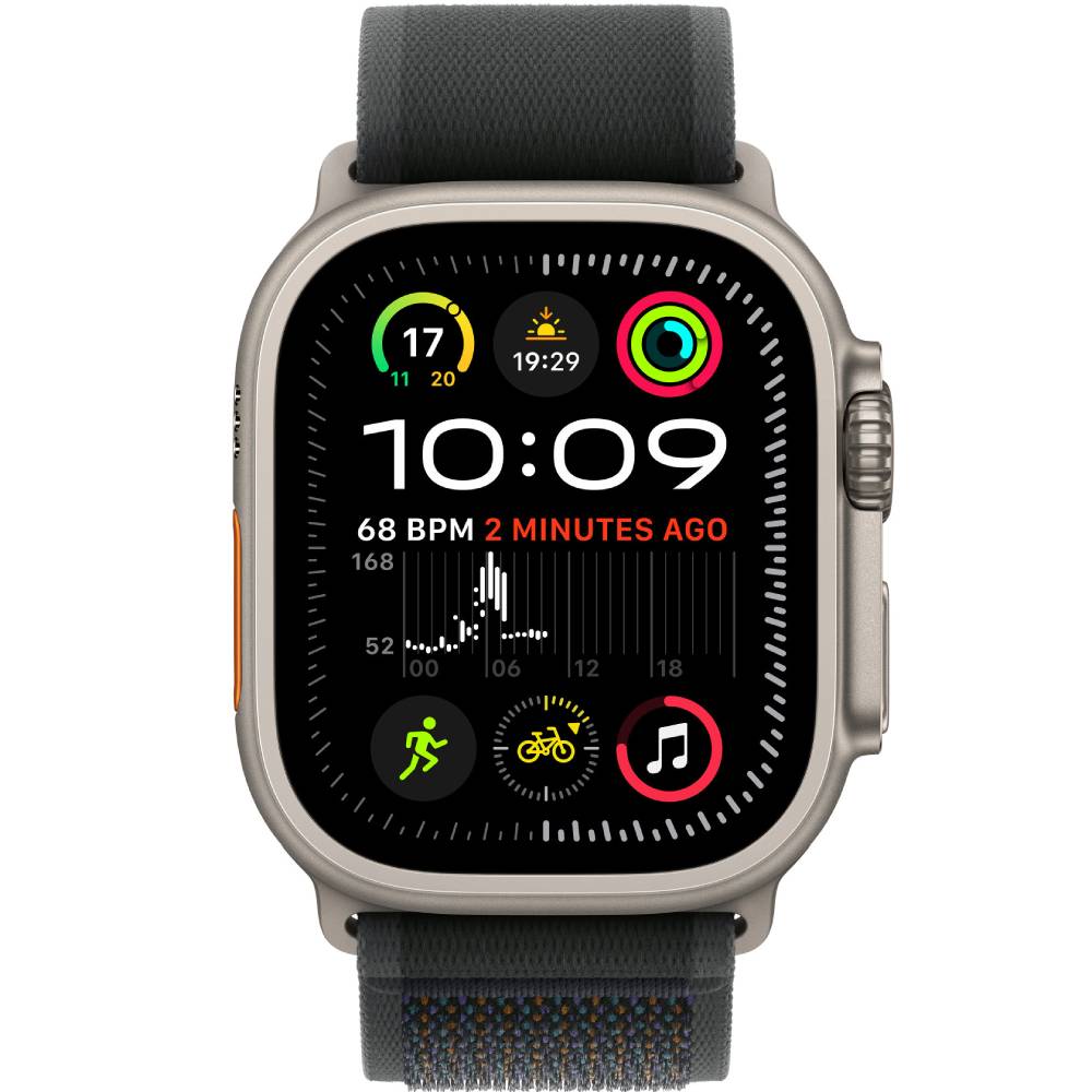 Ремешок Apple 49mm Trail Loop Natural Titanium Finish S/M Black (MYQ53ZM/A) Совместимость Apple Watch - 44 мм, 45 мм, 46 мм, 49 мм