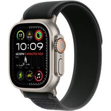 Ремінець Apple 49mm Trail Loop Natural Titanium Finish M/L Black (MYQ63ZM/A)