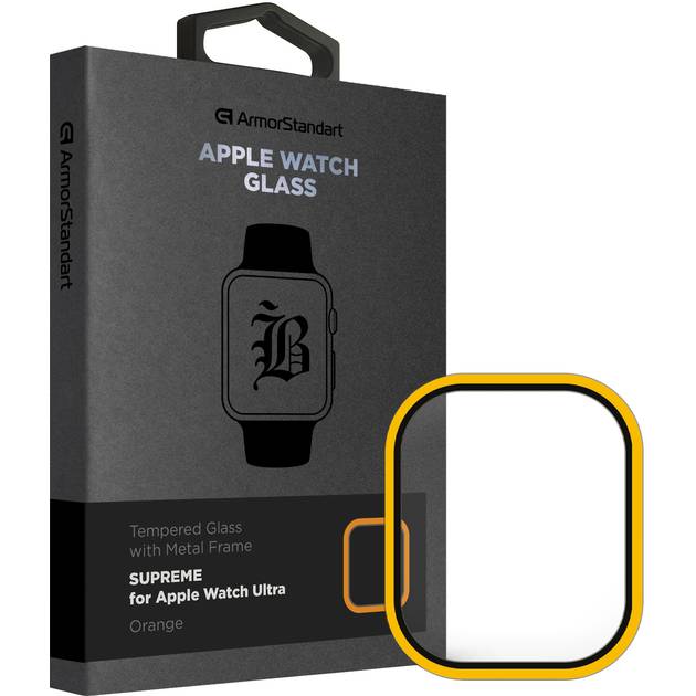 Захисне скло ARMORSTANDART Supreme BI Metal Frame для Apple Watch Ultra 49 mm Orange (ARM78300)