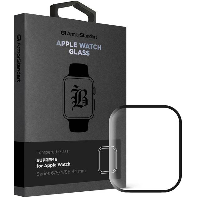 Захисне скло ARMORSTANDART Supreme Black Icon для Apple Watch Series 6/5/4/SE 44 mm (ARM77083)