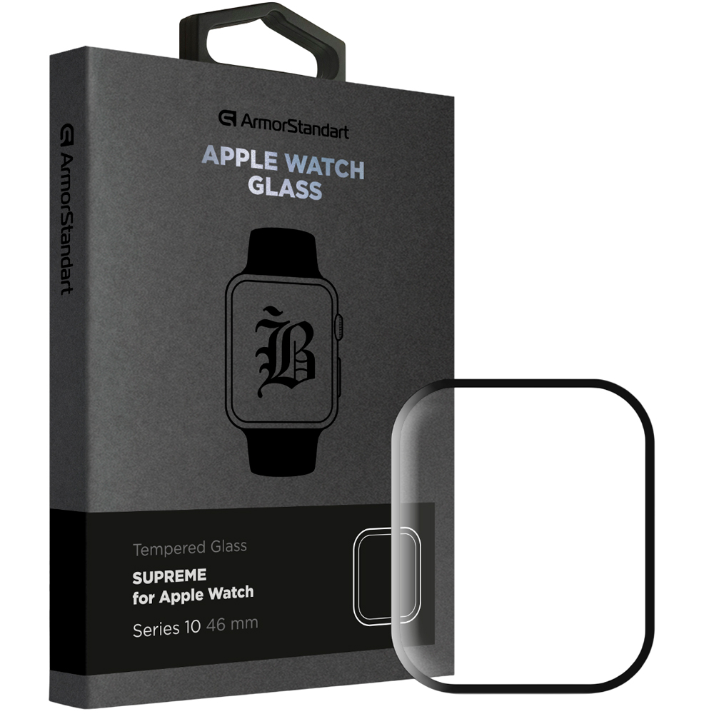 Защитное стекло ARMORSTANDART Supreme Black Icon для Apple Watch Series 10 46 мм (ARM81457)