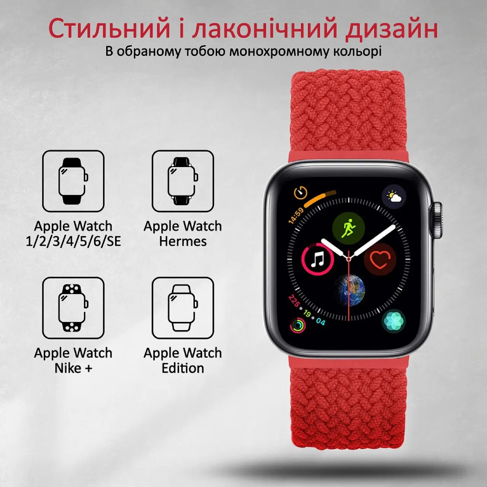 Ремешок PROMATE Fusion-44L для Apple Watch 42/44 мм Red (fusion-44l.red) Совместимость по модели Apple Watch Series 1 42mm